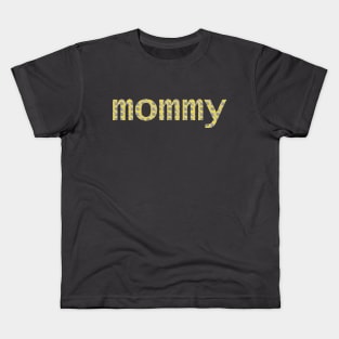 Mom Floral Art Typography Mommy Yellow Grey Kids T-Shirt